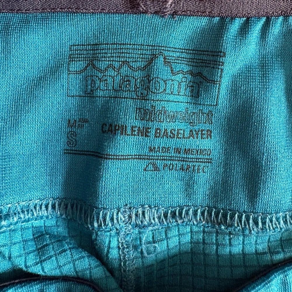Patagonia Capilene Midweight Baselayer Leggings Blue Teal Polartec Women's Small - Picture 4 of 6
